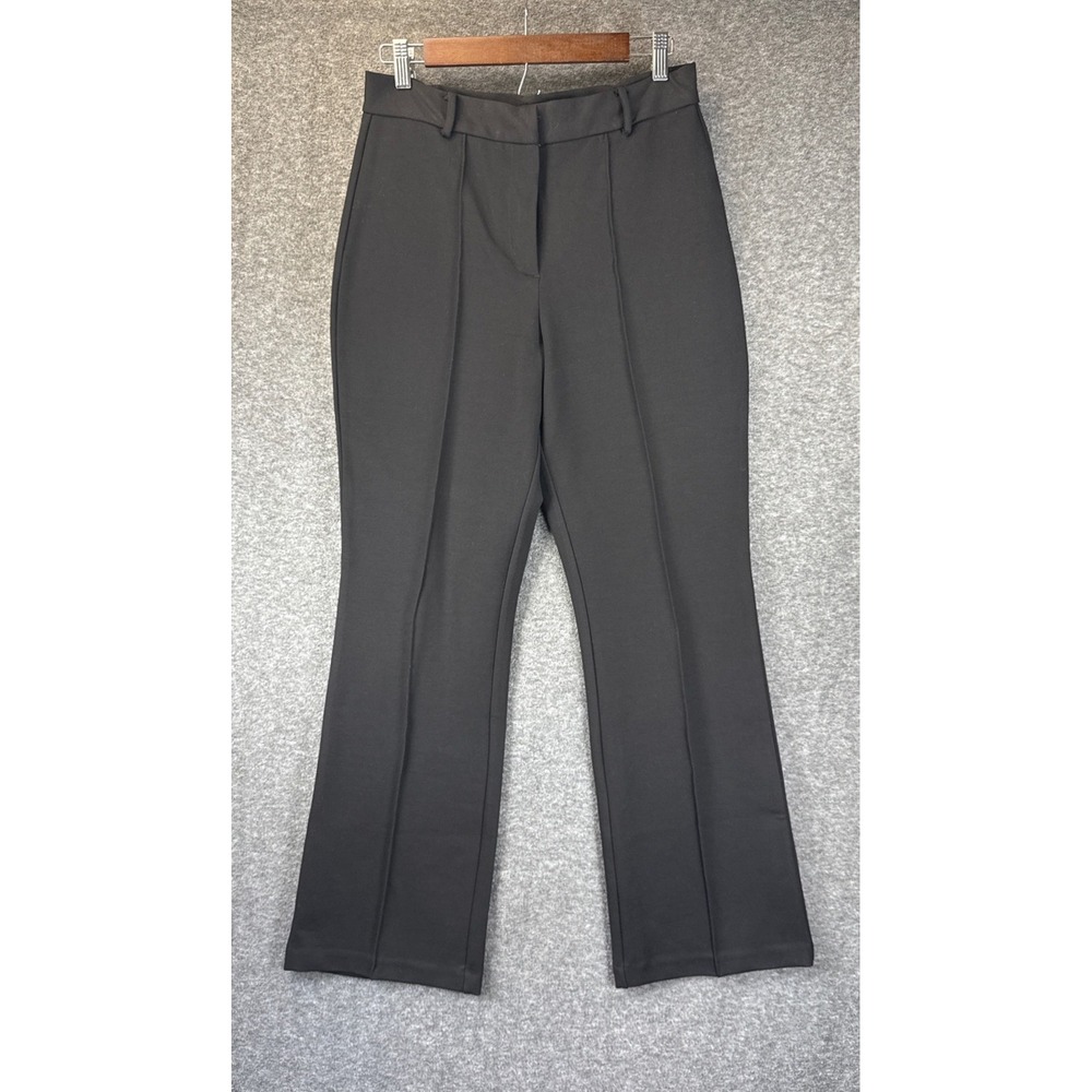 Jason Wu Trousers Women 10 Black Flare Leg Stretch Ponte Workwear Manager Office